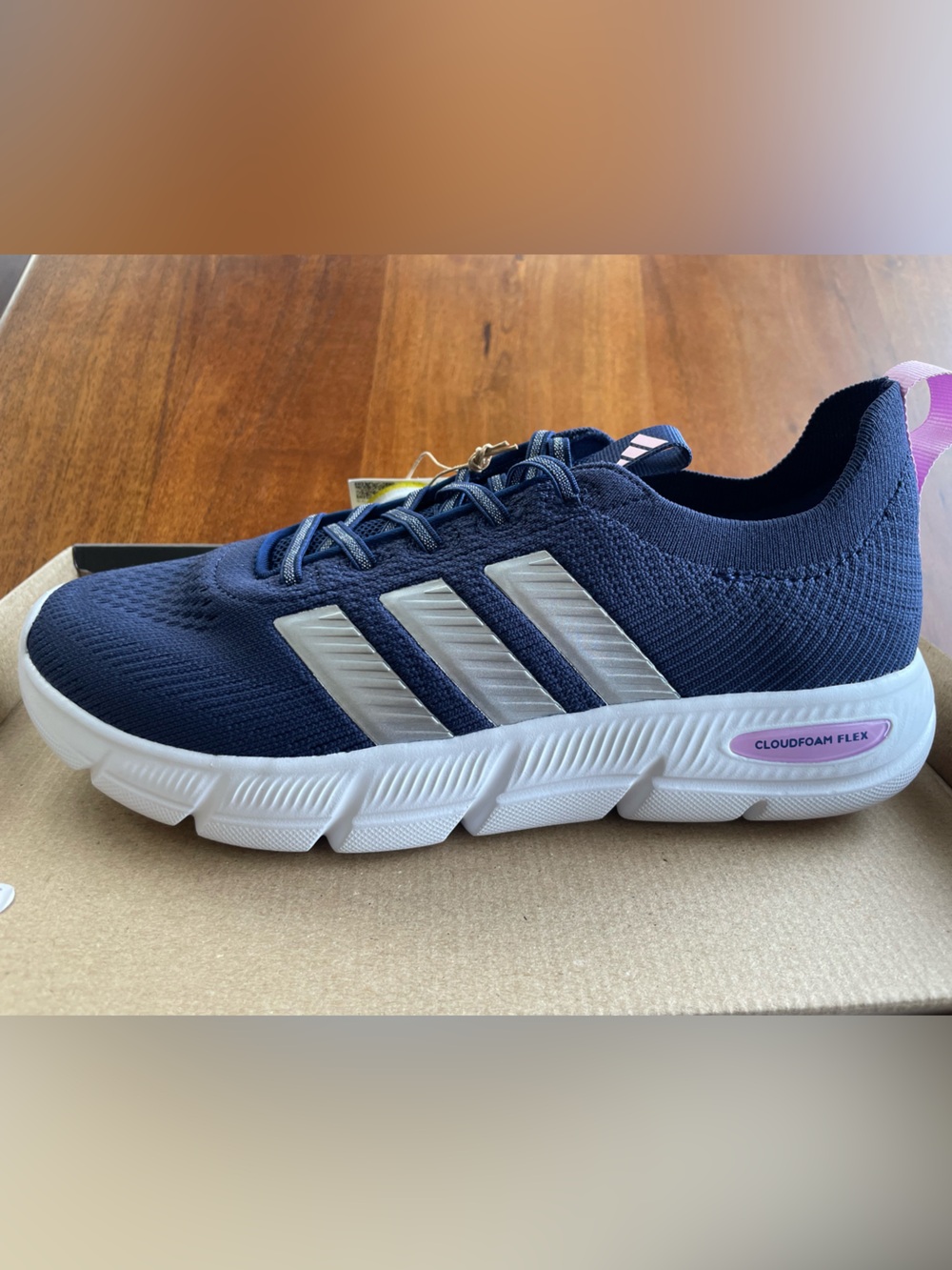 Adidas NWT on box Cloudfoam Flex-Slounge Women's Navy/White/Pink Sneakers